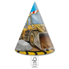  Építkezés Grabber parti kalap, csákó 6 db-os FSC party kellék