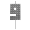  Építőkocka 9-es Grey Blocks tortagyertya, számgyertya