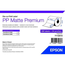 Epson PP Matte Label Premium, Die-cut címkenyomtató tekercspapír 76mm x 127mm, 220 címke (7113414) (epson7113414) információs címke