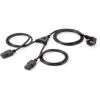 Equip 112220 tápkábel Fekete 1,8 M F típusú hálózati csatlakozó 2 x C13 csatlakozó (112220)