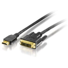 Equip 119322 HDMI - DVI kábel, aranyozott, 2m audió/videó kellék, kábel és adapter