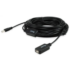 Equip 133311 Aktív USB 2.0 A-A hosszabbítókábel duplán árnyékolt 15m - Fekete kábel és adapter