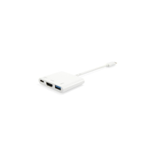Equip 133461 USB-C -> HDMI+USB-A+USB-C átalakító apa/anya - Fehér laptop kellék