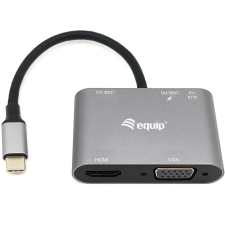Equip 133483 dokkoló állomás és port replikátor Vezetékes USB 3.2 Gen 1 (3.1 Gen 1) Type-C Fekete, Szürke (133483) laptop kellék