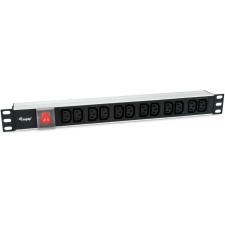 Equip 333318 áramelosztó egység (PDU) 12 AC kimenet(ek) 1U Fekete, Ezüst (333318) hosszabbító, elosztó
