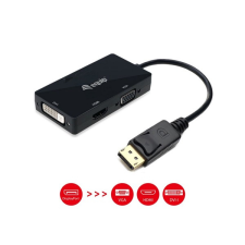 Equip átalakító - 133441 (displayport to vga/hdmi/dvi, fekete) kábel és adapter