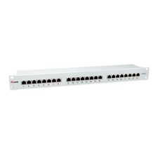 Equip Patch Panel 24 port, Cat6, 1U, árnyékolt, 19" szürke (326325) (e326325) asztali számítógép kellék