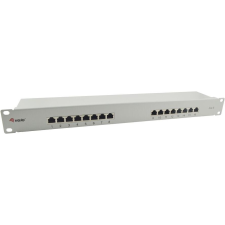 Equip Patchpanel 16x RJ45 Cat6  19" FTP 1HE ISO/IEC hellgrau (326317) asztali számítógép kellék