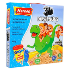 ER Toys Kinetic Sand: Heros dinoszauruszos homokgyurma szett kiegészítőkkel 500g-os gyurma