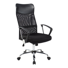  Ergonomikus irodai szék, gurulós, magasított háttámla, gázlift, dönthető, fekete forgószék