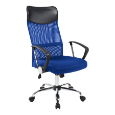  Ergonomikus irodai szék, gurulós, magasított háttámla, gázlift, dönthető, kék forgószék