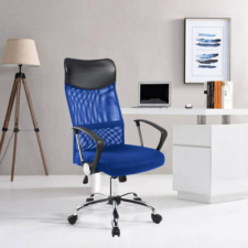 Ergonomikus irodai szék magasított háttámlával - kék forgószék
