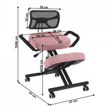  Ergonomikus zsámoly, rózsaszín/fekete, RUFUS térdeplőszék