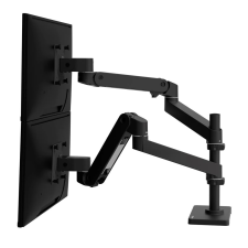 Ergotron LX Pro Dual Asztali monitor tartó fekete tv állvány és fali konzol