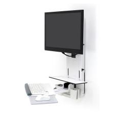 Ergotron StyleView Sit-Stand LCD falitartó billentyűzet polccal 24" fehér (61-080-062) (61-080-062) monitor kellék