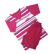 Erkan Nyári pizsama shorttal 158-164 - Fuchsia csíkos / "Love" - Kiárusítás gyerek hálóing, pizsama