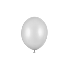 Erős léggömbök 23 cm, metál ezüst hó (1 db / 100 db) party kellék