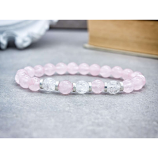  Erósz rózsakvarc és hegyikristály ásvány karkötő karkötő