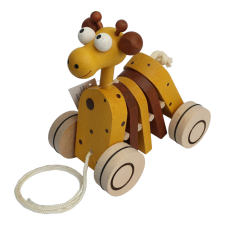 Česká dřevěná hračka Fa játék húzható tapsoló zsiráf készségfejlesztő