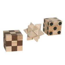 Česká dřevěná hračka Készségfejlesztő fa logikai játékok 3 db kreatív és készségfejlesztő