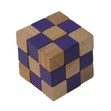 Česká dřevěná hračka Készségfejlesztő fa összecsukható kocka lila kreatív és készségfejlesztő