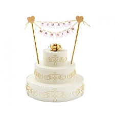 Esküvő Just Married torta dekoráció, topper 25 cm party kellék