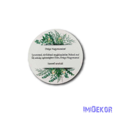  Esküvői 9,5cm kör - Drága Nagymamám - Szerető Unokád dekorációs kellék