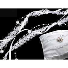  Esküvői gyöngyös szalag - 13,5 m dekorációs kellék