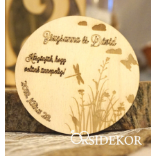  Esküvői poháralátét , köszönetajándék fából leveles dekorációs kellék