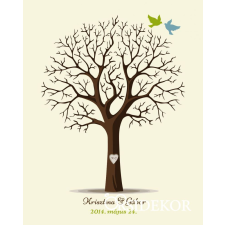  Esküvői vendégkönyv, ujjlenyomatfa fába vésett monogramokkal dekorációs kellék