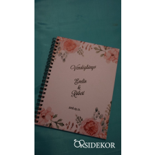  Esküvői vendégkönyv, virágmintás dekorációs kellék