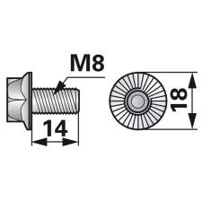 ESM Rögzítőcsavar 00449301 - M8 x 14 mm autóalkatrész