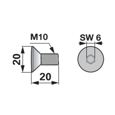 ESM Rögzítőcsavar 00449330 - M10 x 20 mm autóalkatrész