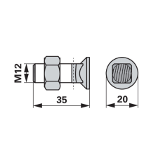 ESM Rögzítőcsavar 00630216 - M12 x 35 mm autóalkatrész