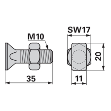 ESM Rögzítőcsavar csomag 00630507 - M10 x 35 mm (10 db) autóalkatrész