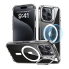 ESR 070267 ESR Classic Hybrid Halolock Apple Iphone 16 Pro kitámasztóval tok, MagSafe, fehér-átlátszó