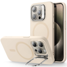 ESR Apple iPhone 15 Pro Max, Szilikon tok, közepesen ütésálló, légpárnás sarok, kitámasztóval, Magsafe kompatibilis, ESR Cloud Soft Stash Stand HaloLock, bézs (4894240178607) tok és táska