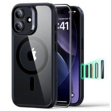 ESR CLASSIC HYBRID MAGSAFE tok & edzett üveg kijelzővédő iPhone 17 készülékhez – átlátszó/fekete tok és táska