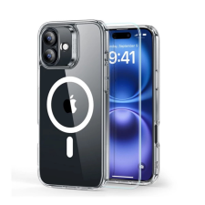 ESR HYBRID HALOLOCK szilikon telefonvédő (ütésállóság, légpárnás sarok, MagSafe + képernyővédő üveg) ÁTLÁTSZÓ tok és táska