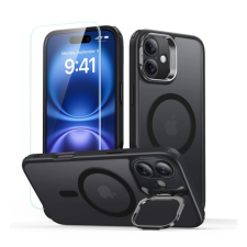 ESR iPhone 16 ESR CLASSIC HYBRID szilikon telefonvédő ütésállóság, matt + képernyővédő üveg, FEKETE tok és táska