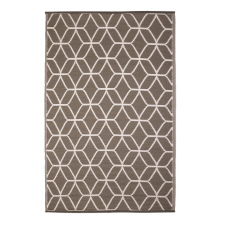 Esschert Design Geometria mintás kétoldalú kültéri szőnyeg, szürke és fehér, 121 x 180 cm lakástextília