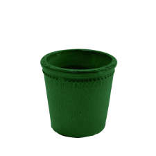 Esschert Design Zománcolt kerámia virágcserép, zöld, 9 cm átmérőjű kerti tárolás