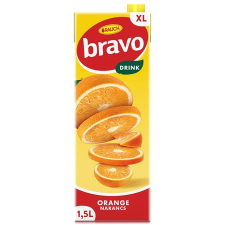 ESSELTE Gyümölcsital, 12%, 1,5 l, RAUCH "Bravo", narancs üdítő, ásványviz, gyümölcslé