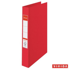  ESSELTE Gyűrűs könyv, 2 gyűrű, 42 mm, A4, PP, ESSELTE &quot;Standard&quot;, Vivida piros mappa