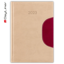 ESSELTE Határidőnapló Memphis A5 napi fehér lapokkal Bézs-padlizsán Dayliner 2023. határidőnapló