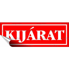 ESSELTE Információs matrica, 14x5 cm, "Kijárat", piros információs címke