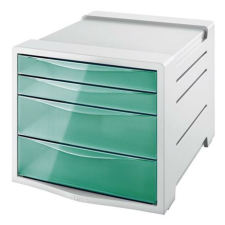 ESSELTE Irattároló, műanyag, 4 fiókos, ESSELTE Colour`Breeze, áttetsző zöld (E626285) irattartó