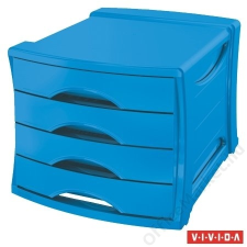 ESSELTE Irattároló, műanyag, 4 fiókos, ESSELTE Europost, Vivida kék (E623961) irattároló szekrény