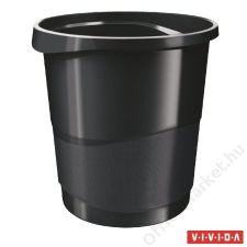 ESSELTE Papírkosár, 14 liter, ESSELTE Europost, Vivida fekete (E623952) szemetes