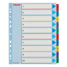 ESSELTE Regiszter ESSELTE A/4 maxi laminált karton újraírható 1-10 regiszter és tartozékai